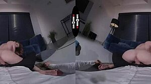 Redhead receives punishment in dark room vr