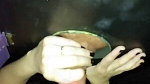 Married couple enjoys threesome with glory hole and dancing