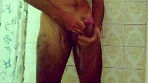 Bathroom Compilation: Skinny Amateur Cums Twice While Bathing, Cum Dripping Down Legs