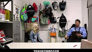 Skinny blonde teen shoplifting and getting into some other types of trouble