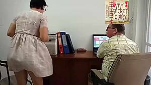 Boss dominates and seduces his secretary in office scenes