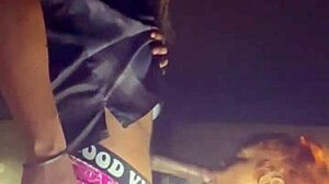 Big ass amateur gets cum inside in Beale street parking garage