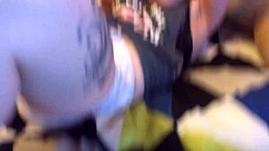 Tattoo Slut Sucks Dick Upside Down!