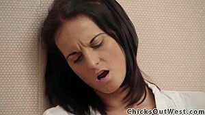 In this real video, lesbians use vag toy for intense orgasm.