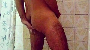 Bathroom Compilation: Skinny Amateur Cums Twice While Bathing, Cum Dripping Down Legs