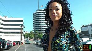 Gorgeous Solo Ebony Tranny Masturbates Pierced Dick