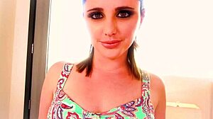 Hope Howell takes huge cock in POV blowjob, deepthroating all the way down for facefuck and cum swallow.