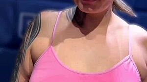 Feeling incredibly aroused after gym session with anal plug, ready for intense penetration at home