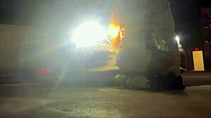 Big ass amateur gets cum inside in Beale street parking garage