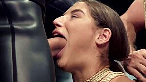 is the gagged teen slave taking anal threesome with monster cock?