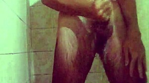 Bathroom Compilation: Skinny Amateur Cums Twice While Bathing, Cum Dripping Down Legs