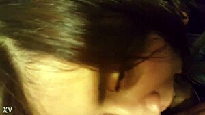 Sexy thick white amateur girl sucks monster black cock in homemade interracial scene