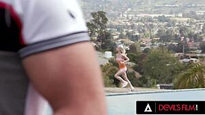 Devils film hot blonde teen emma rosie takes handymans big cock deep in tight ass with gagging choking anal