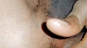 Curvy sissy explores finger play and standing piss close up
