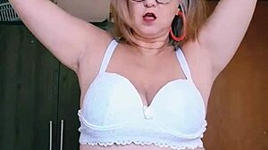 Lingerie Showcase Featuring Blonde Mature Model