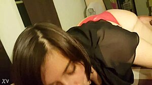 Sexy thick white amateur girl sucks monster black cock in homemade interracial scene