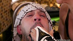 Milf Mistress Pegs Tied-Up Blond Slave in Bizarre Anal Session