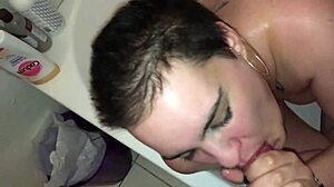 Luna surprised by furiousmud pissing on her tattooed body