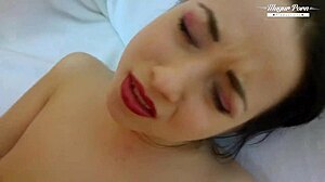 Russian dick slut taissia shanti gets a rough face fucking at home quickie.