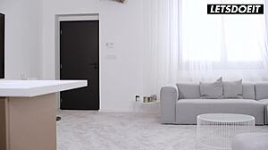 Ara Mix, a hot teen, has a steamy scene with a delivery guy who has a big black cock