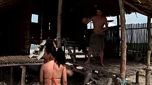 Brunette Babe's Intense Double Penetration