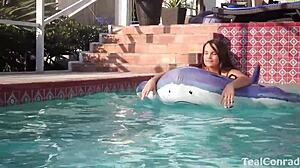 Vicky Vette Shows Huge Tits And Pussy Lips In Pool Lesbian Fun!