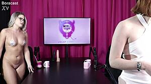 Blonde and Redhead Strip for Sensual Tantric Massage Session