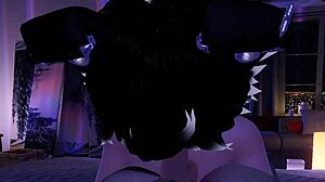 Femboy gives handjob and sucks cock