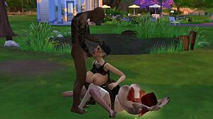 Sims 4 chaos, Mortimer and Duncan bang whore Sabri with Mercedes joining