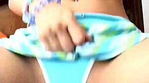 busty solo teen 18+ slut fingering her pussy 😏