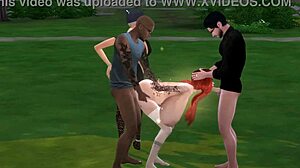 Sims 4 chaos, Mortimer and Duncan bang whore Sabri with Mercedes joining