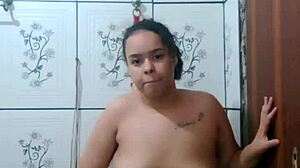 Latina BBW Shows Wet Pussy for Camera Orgasm