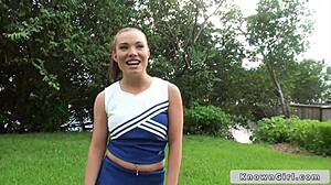 Outdoor fun with a busty cheerleader and her friend’s girlfriend