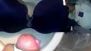 Step Sister in 40DD Bra Gets Cumshot