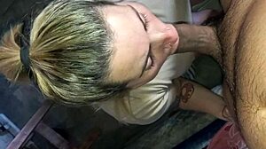 Blonde Friend Swallows Deep and Sloppy