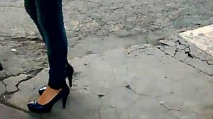 Beautiful princess in slippers and heels looking stunning