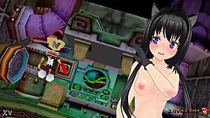Cute Yukari Katsubari Strips Down in Wild Bossfight Game with Ripped Clothes