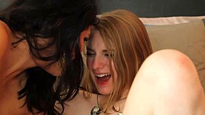 Ela and Missy relax in hotel bed