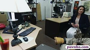 Pawn keeper nails customer's wife in back office hard