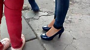 Beautiful princess in slippers and heels looking stunning