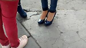 Beautiful princess in slippers and heels looking stunning