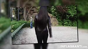 Slutty latina cutie fingered and rammed outdoors