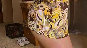 Joan day wears see through tights and flaunts curvy body