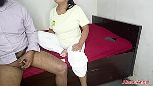 Beautiful stepsister gives a sensual massage with oil after sleeping with her brother