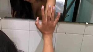 He fucks my tight ass in bathroom!