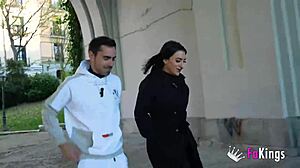 Nelia Estrada's Huge Tits Flashing and Deepthroating Big Cock in Madrid Tour