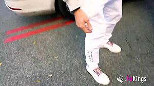 Nelia Estrada's Huge Tits Flashing and Deepthroating Big Cock in Madrid Tour