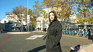 Nelia Estrada's Huge Tits Flashing and Deepthroating Big Cock in Madrid Tour