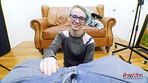 Exotic Skinny Coed Raven Finger Fucks Her Shaved Pussy And Sucks A Cock