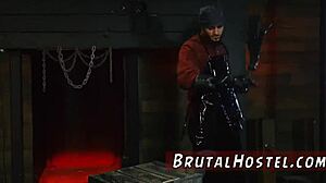 In the garage, two teen girls are bound and punished in hardcore BDSM domination